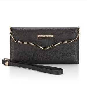 Rebecca Minkoff Black Leather MAB iphone Wristlet
